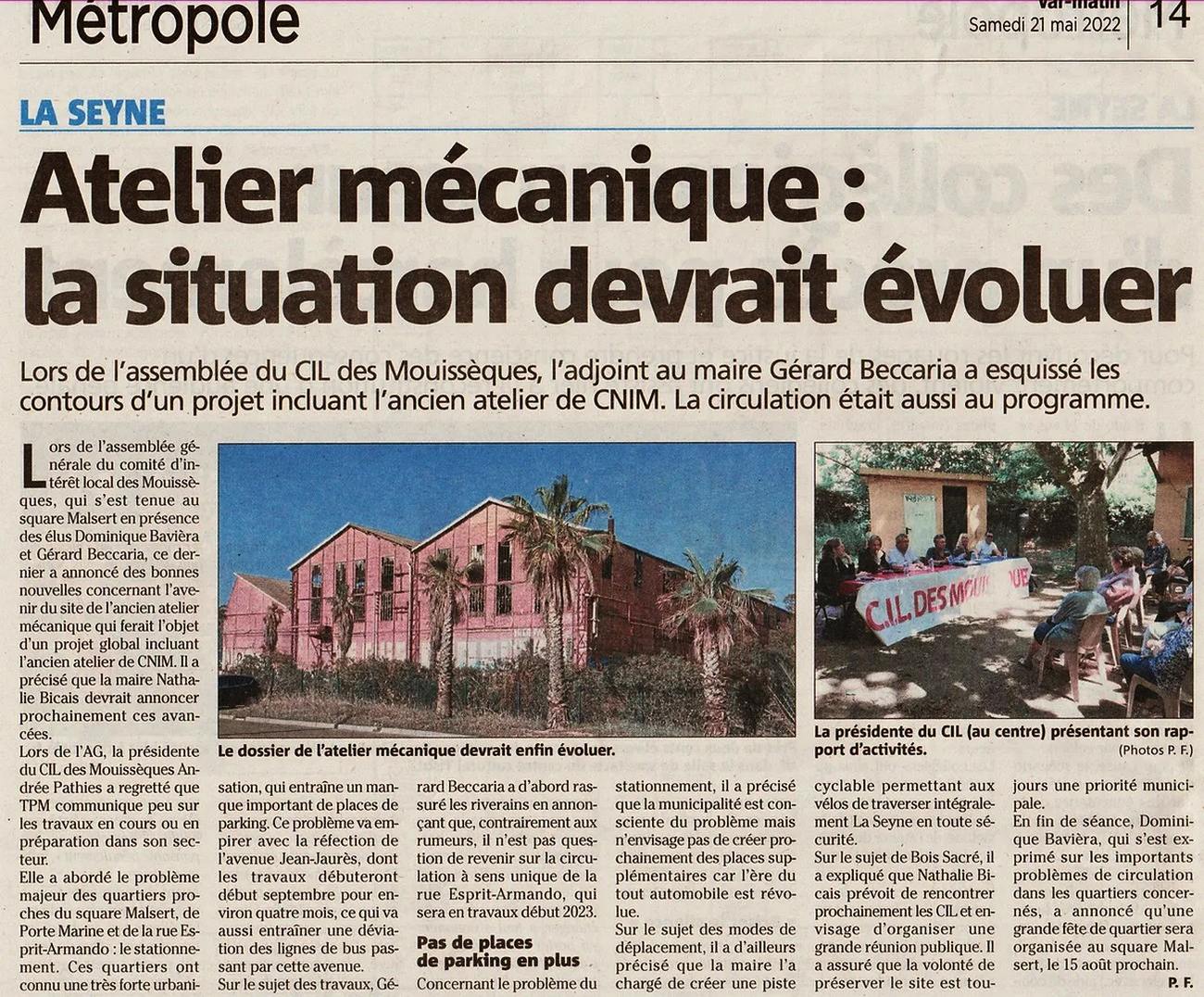 Atelioer mécanique : la situation devrait évoluer