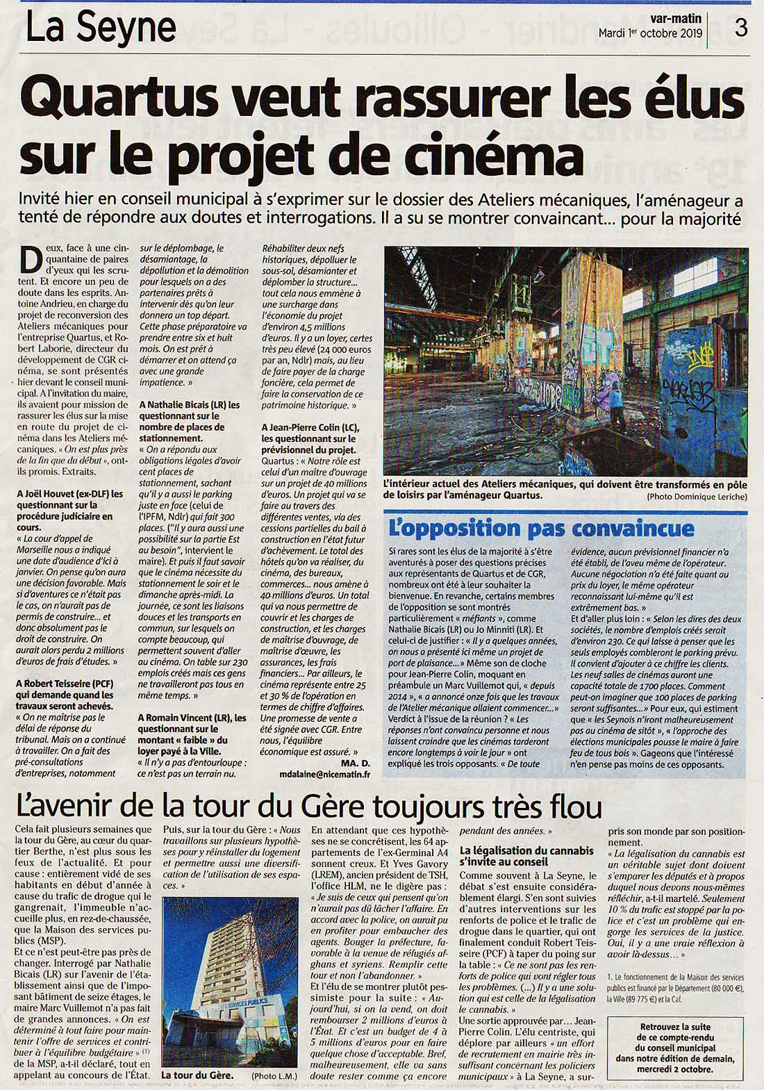 conseil municipal la seyne sur mer cinéma
