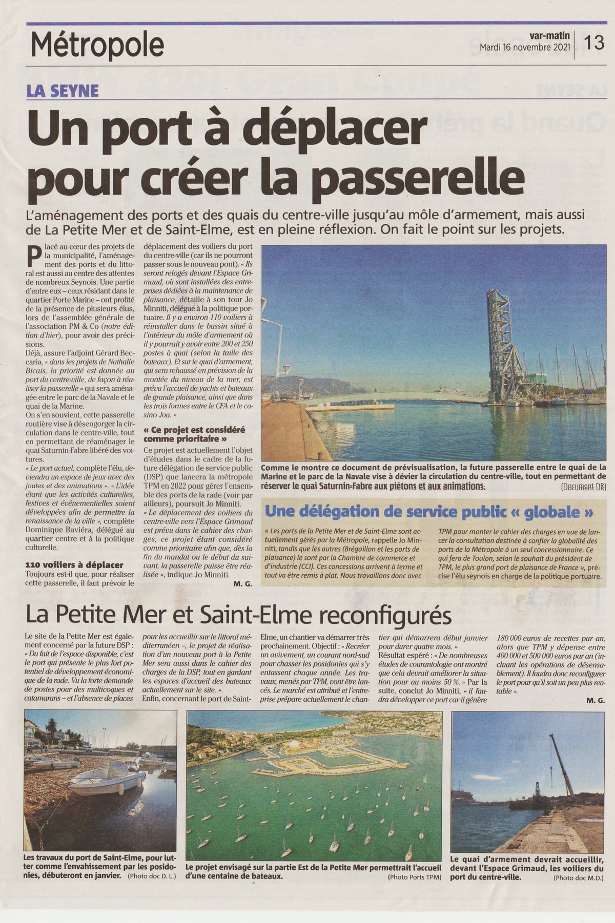 Varmatin : Un port  dplacer pour crer la passerelle